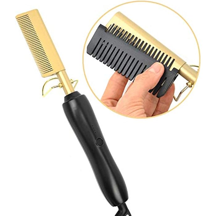 Electric Hair Straightener Brush Wet & Dry for Men - Image 5
